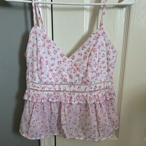 Francesca’s Floral Babydoll Style Top